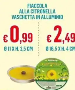 Satur Fiaccola alla citronella vaschetta in alluminio offerta