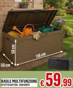 Satur Baule multifunzione effetto rattan-con ruote offerta