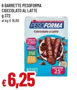 Famila 6 barrette pesoforma cioccolato al latte offerta