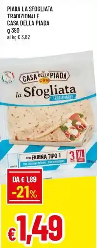 Famila Piada la sfogliata tradizionale CASA DELLA PIADA offerta