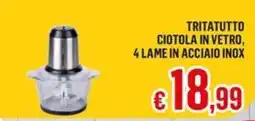 Satur Tritatutto ciotola in vetro, 4 lame in acciaio inox offerta