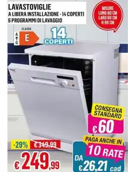 Satur Lavastoviglie a libera installazione - 14 coperti offerta