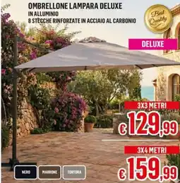 Satur Ombrellone lampara deluxe in alluminio offerta