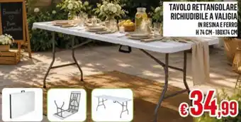 Tavolo rettangolare richiudibile a valigia