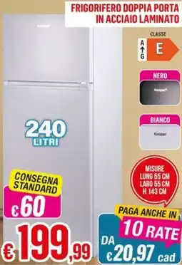 Satur Frigorifero doppia porta in acciaio laminato offerta