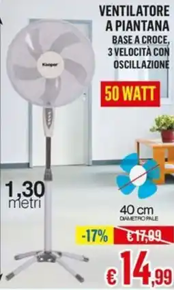 Satur Ventilatore a piantana base a croce offerta