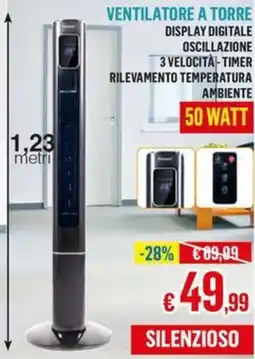 Satur Ventilatore a torre display digitale oscillazione offerta