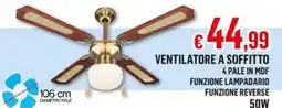 Satur Ventilatore a soffitto 4 pale in mdf offerta