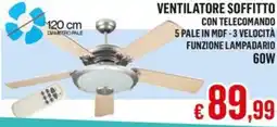 Satur Ventilatore soffitto con telecomando 60W offerta