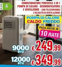 Satur Condizionatore portatile 4 in 1 9000 BTU offerta