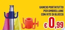 Satur Gancio portatutto per ombrellone con vite di blocco offerta