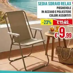 Satur Sedia sdraio relax pieghevole in acciaio e poliestere offerta