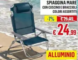 Satur Spiaggina mare con cuscino e braccioli offerta