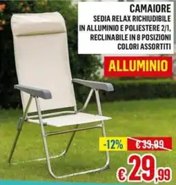 Satur Camaiore sedia relax richiudibile offerta