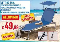 Satur Lettino baia con tettuccio parasole offerta