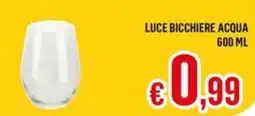 Satur Luce bicchiere acqua offerta