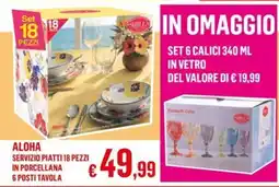 Satur Aloha servizio piatti in porcellana 6 posti tavola offerta