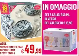 Satur Azul servizio piatti in porcellana 6 posti tavola offerta
