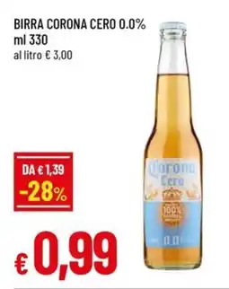 Famila Birra corona cero 0.0% offerta