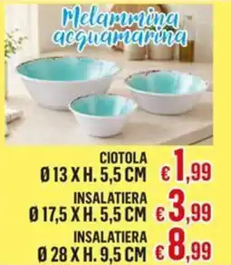 Satur Melammina acquamarina ciotola offerta