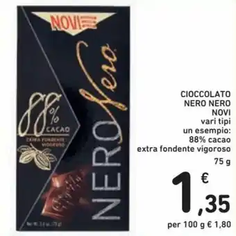 Spazio Conad Novi Cioccolato Nero Nero 75g offerta