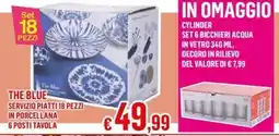 Satur The blue servizio piatti in porcellana 6 posti tavola offerta