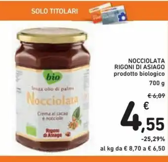 Spazio Conad Nocciolata Rigoni Di Asiago 700g offerta