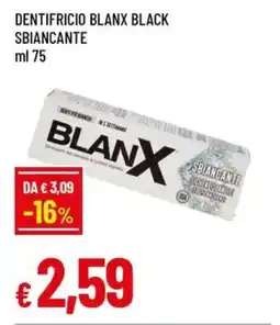 Famila Dentifricio blanx black sbiancante offerta