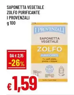 Famila Saponetta vegetale zolfo purificante I PROVENZALI offerta