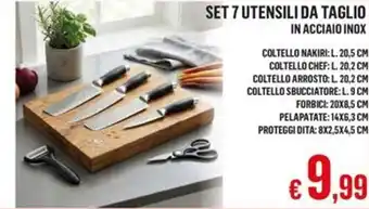 Satur Set 7 utensili da taglio in acciaio inox offerta