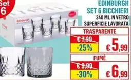 Satur Edinburgh set 6 bicchieri offerta