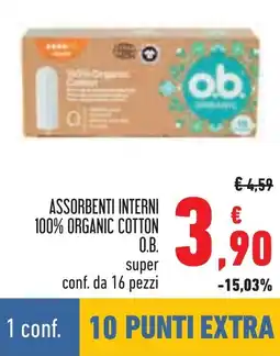 Conad Assorbenti interni 100% organic cotton O.B. offerta