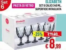 Satur Elizabeth set 6 calici 340 ml, superficie intagliata offerta