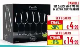 Satur Camille set calici vino in vetro, trasparente offerta