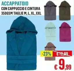 Satur Accappatoio con cappuccio e cintura 350gsm offerta