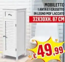 Satur Mobiletto 1 anta e 1 cassetto in legno mdf laccato offerta