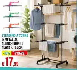 Satur Stendino a torre in metallo, ali richiudibili ruote offerta