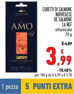 Conad Cubetti di salmone norvegese re salmone LA NEF offerta
