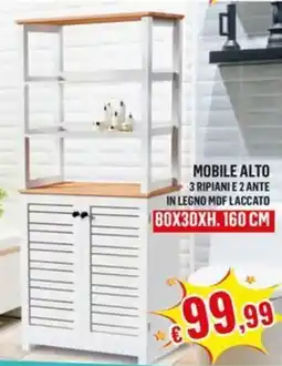 Satur Mobile alto 3 ripiani e 2 ante in legno mdf laccato offerta
