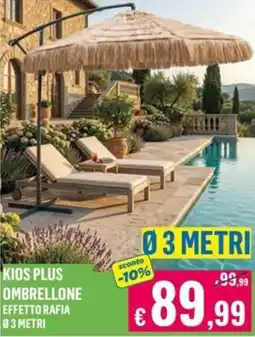 Satur Kios plus ombrellone effetto rafia offerta