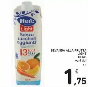 Spazio Conad Hero Light Bevanda Alla Frutta 1l offerta