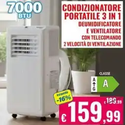 Satur Condizionatore portatile 3 in 1 7000 BTU offerta