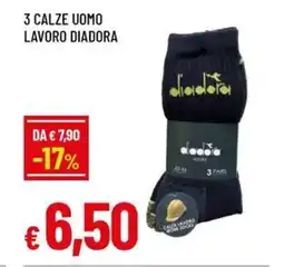 Famila 3 calze uomo lavoro diadora offerta