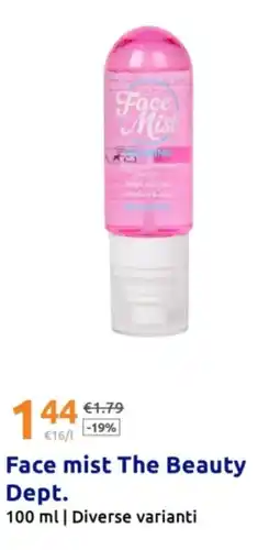 Action Face mist The Beauty Dept. offerta
