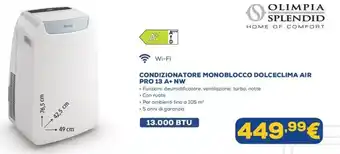 OLIMPIA SPLENDID CONDIZIONATORE MONOBLOCCO DOLCECLIMA AIR PRO 13 A+ NW