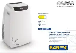 Euronics OLIMPIA SPLENDID CLIMATIZZATORE PORTATILE DOLCECLIMA AIR PRO 16 NW offerta