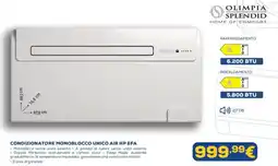 Euronics OLIMPIA SPLENDID CONDIZIONATORE MONOBLOCCO UNICO AIR HP EFA offerta