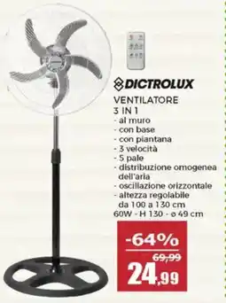 Happy Casa Dictrolux ventilatore 3 in 1 offerta