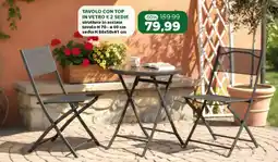 Happy Casa Tavolo con top in vetro e 2 sedie offerta