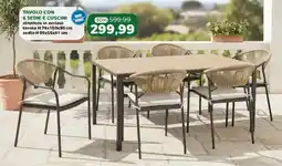Happy Casa Tavolo con 6 sedie e cuscini offerta